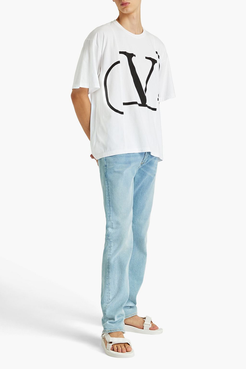 VALENTINO Printed cotton-jersey T-shirt