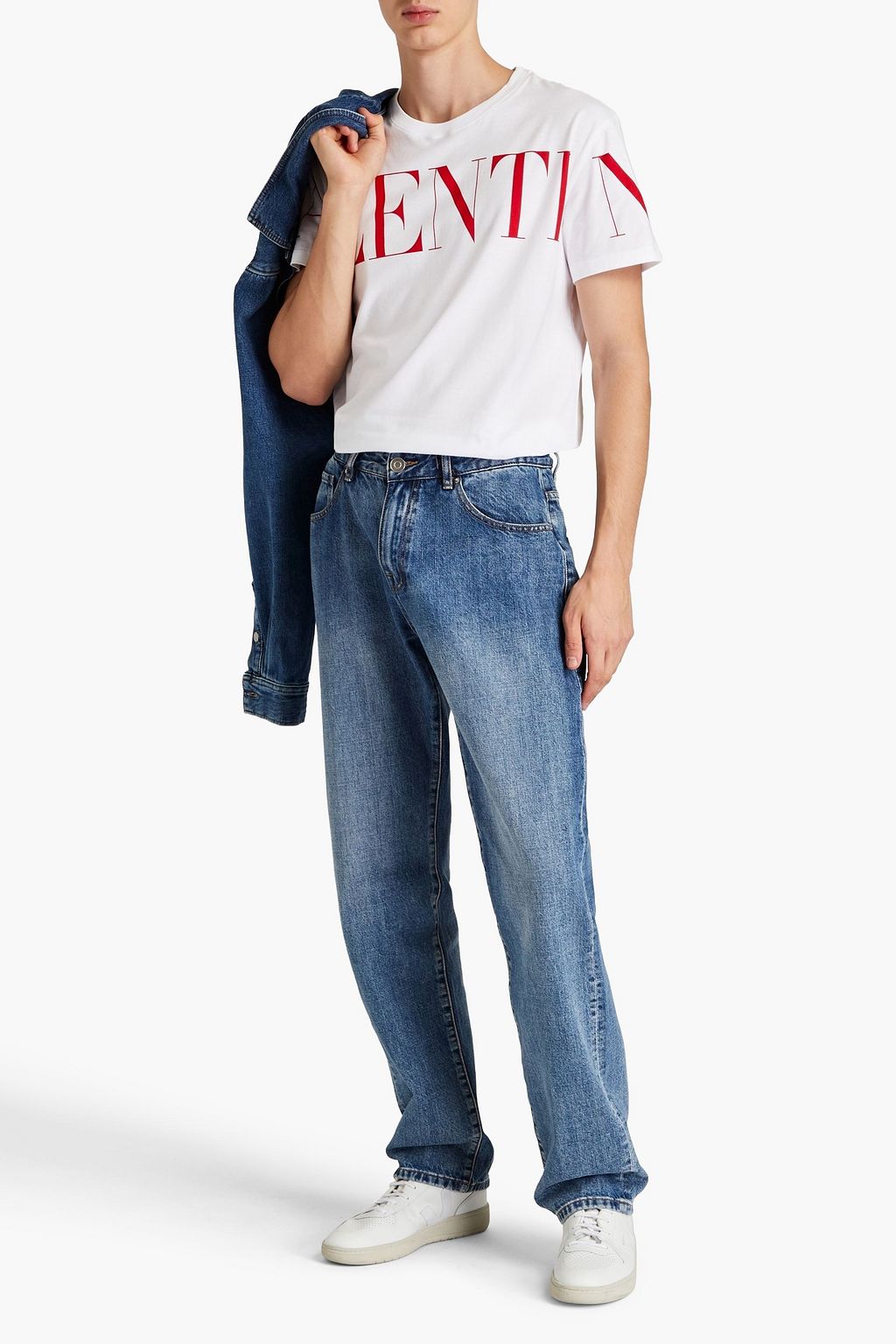 VALENTINO Printed cotton-jersey T-shirt