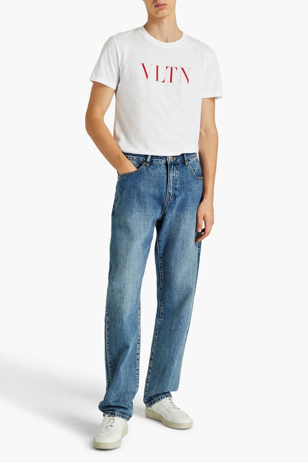 VALENTINO Printed cotton-jersey T-shirt
