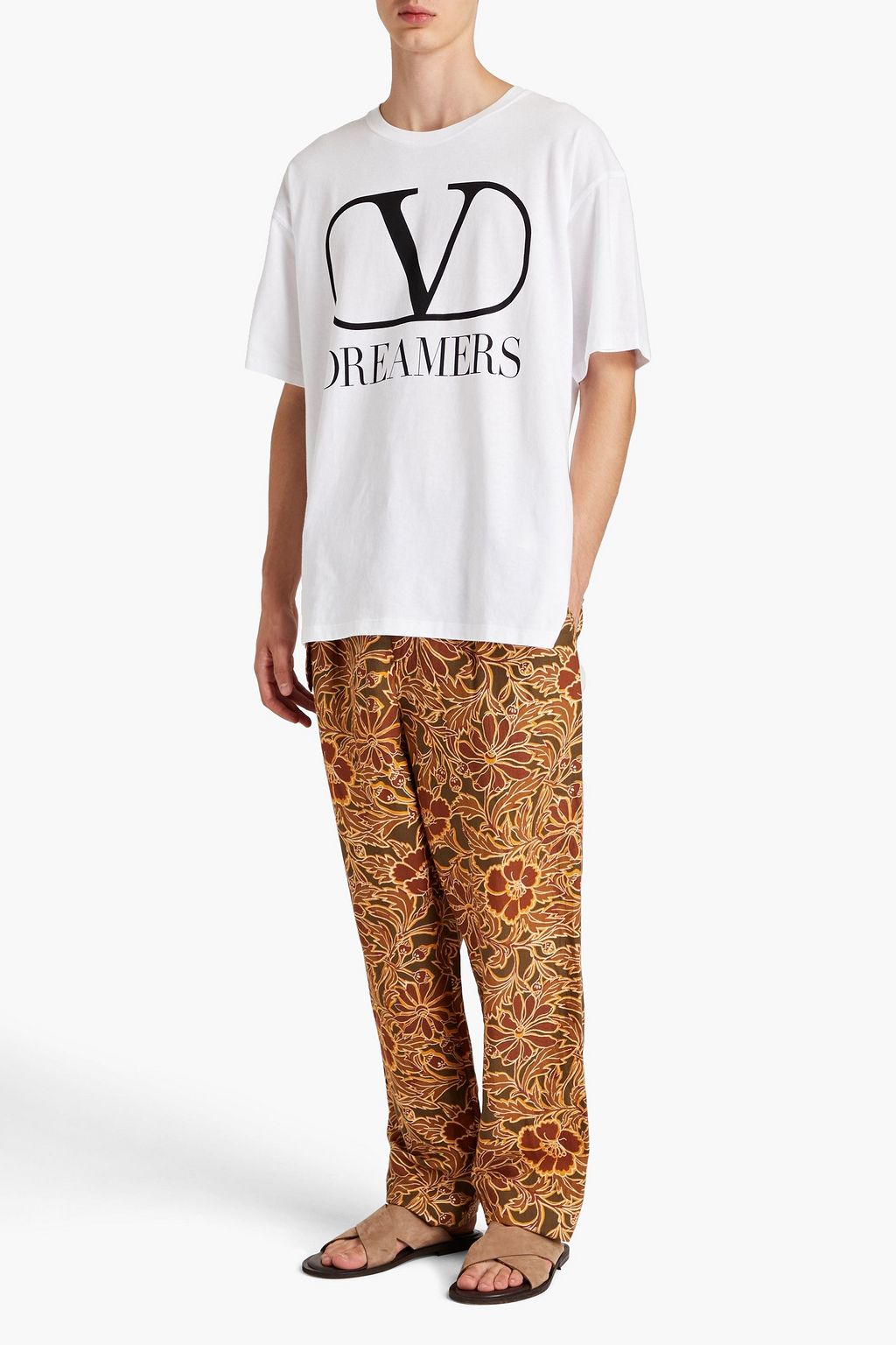 VALENTINO Printed cotton-jersey T-shirt