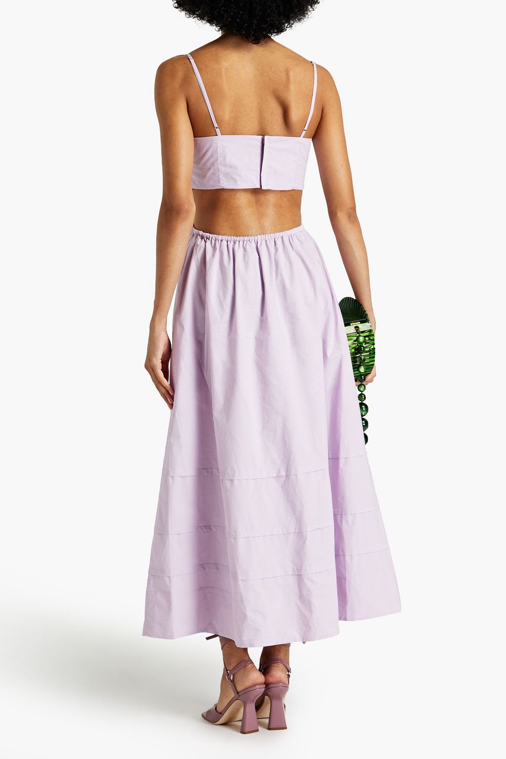NICHOLAS Cutout cotton-poplin midi dress
