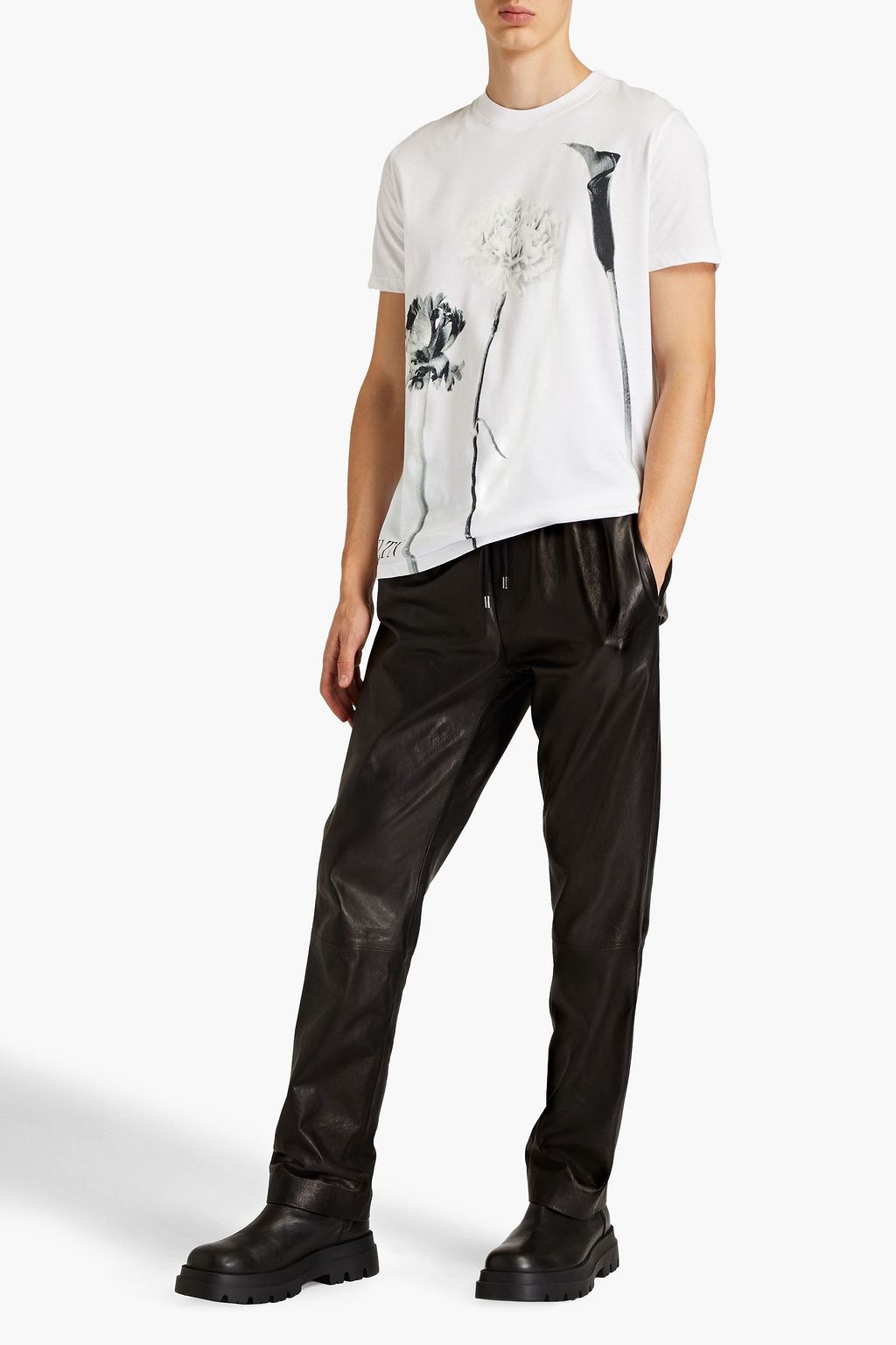 VALENTINO Floral-print cotton-jersey T-shirt