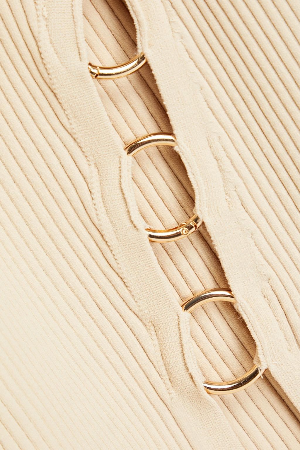NICHOLAS Jules ring-embellished ribbed-knit midi dress