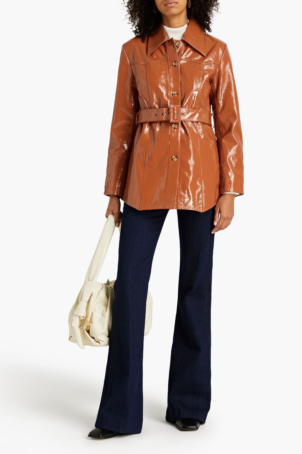 MUUBAA Belted patent-leather jacket