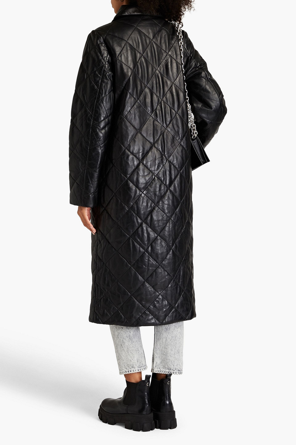 Muubaa Isaly Quilted Leather Coat In Black