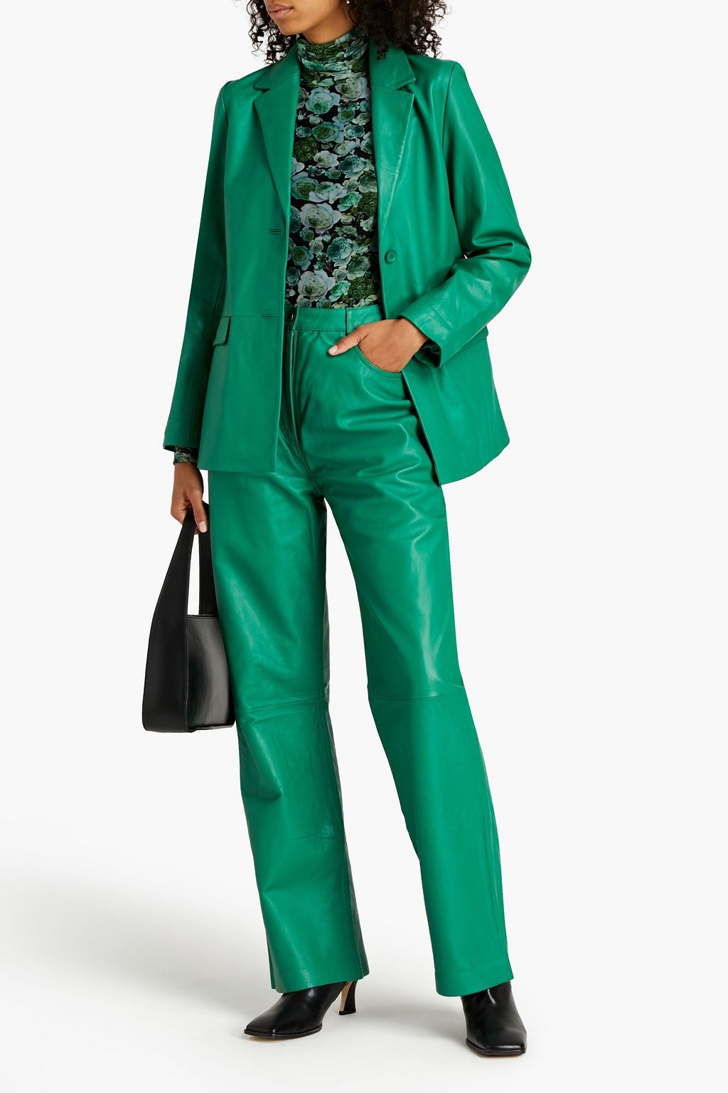 MUUBAA Amy metallic leather straight-leg pants