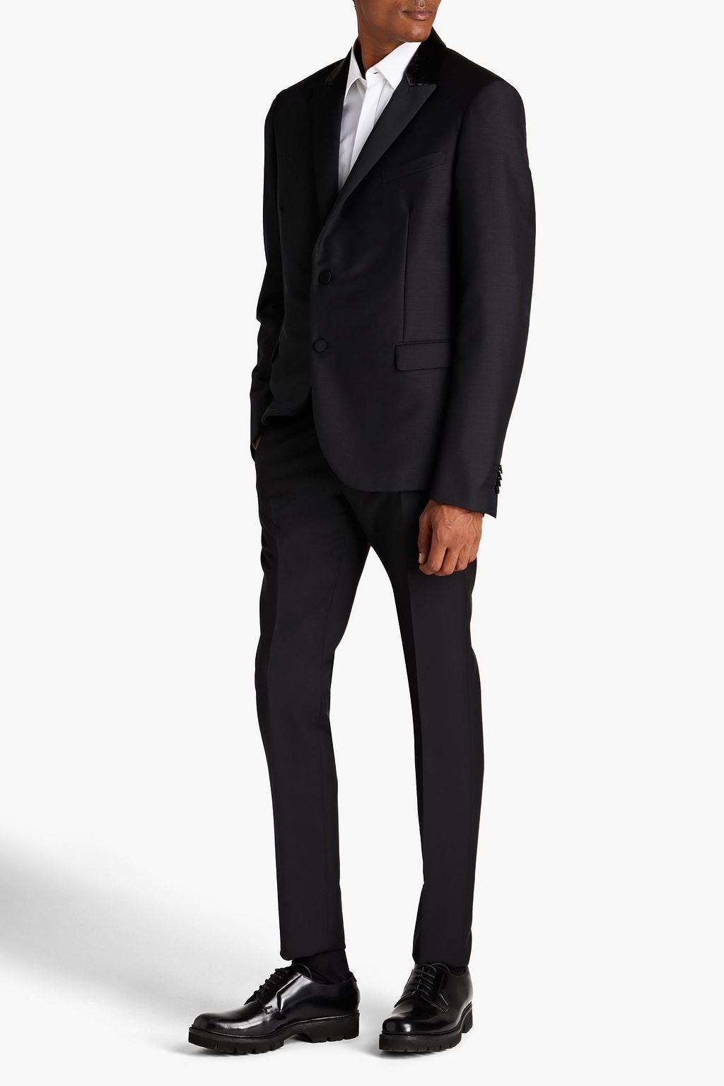 VALENTINO GARAVANI Embellished grain de poudre mohair and silk-blend tuxedo jacket