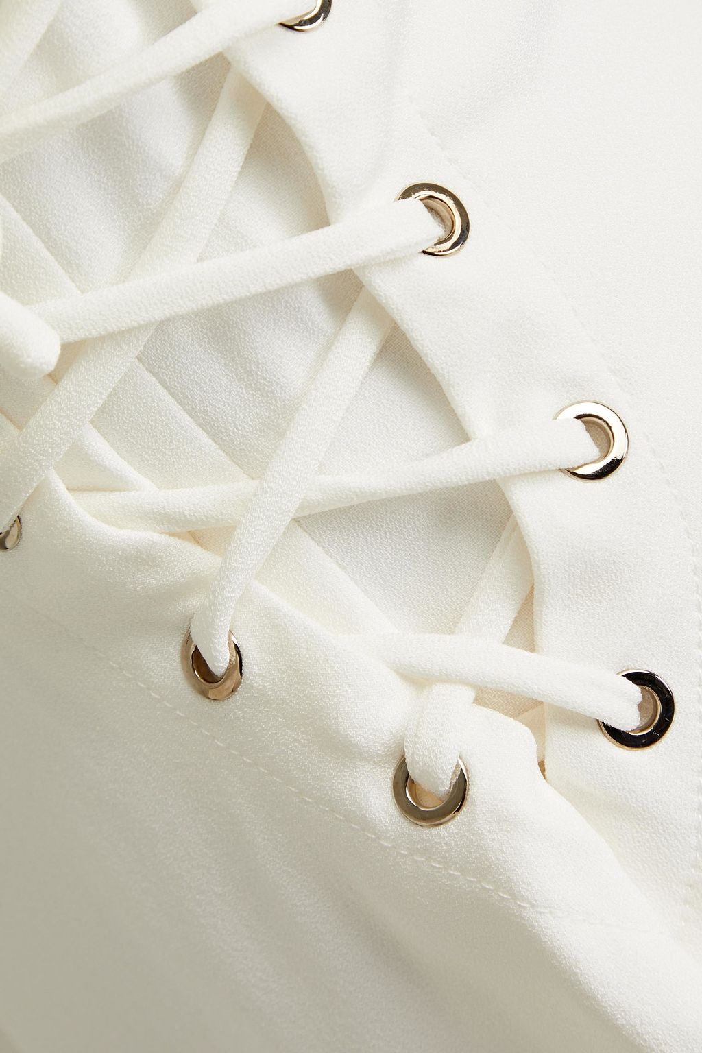 NICHOLAS Wrap-effect lace-up crepe mini dress