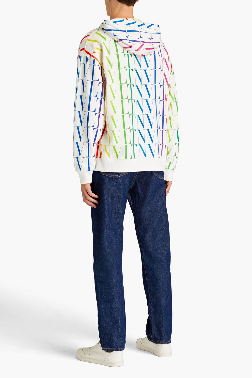 VALENTINO GARAVANI Logo-print French cotton-blend terry hoodie
