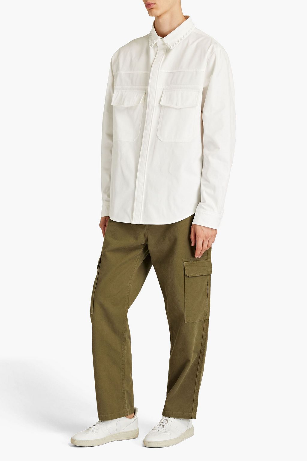 VALENTINO GARAVANI Rockstud Overshirt aus Baumwoll-Gabardine
