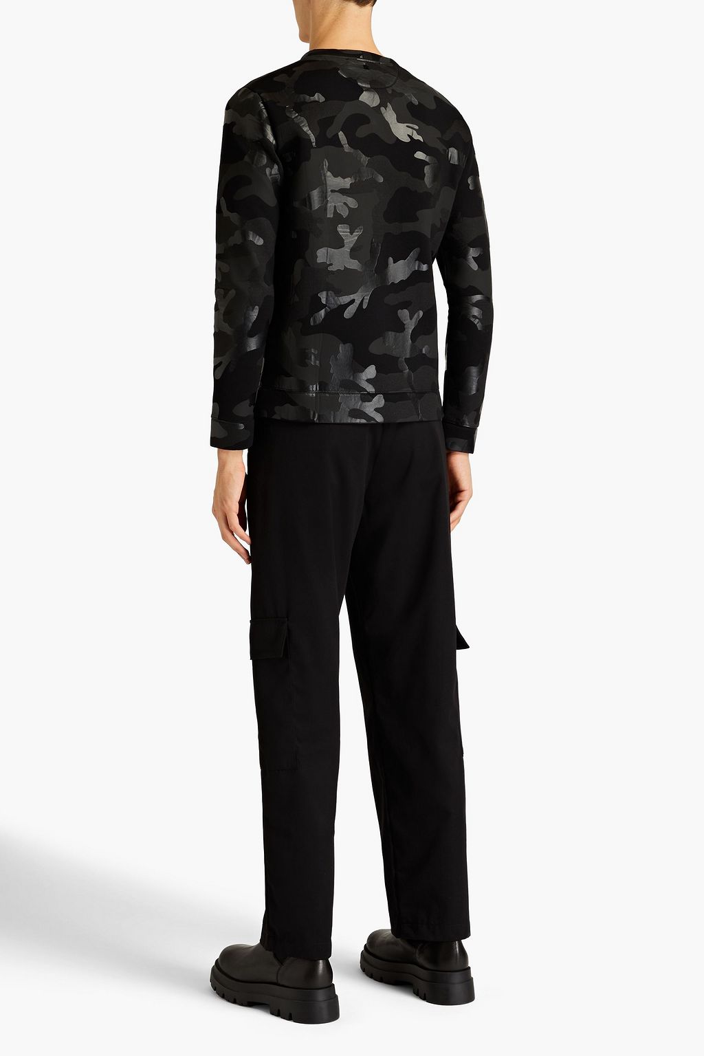 VALENTINO GARAVANI Camouflage-print modal and neoprene sweatshirt