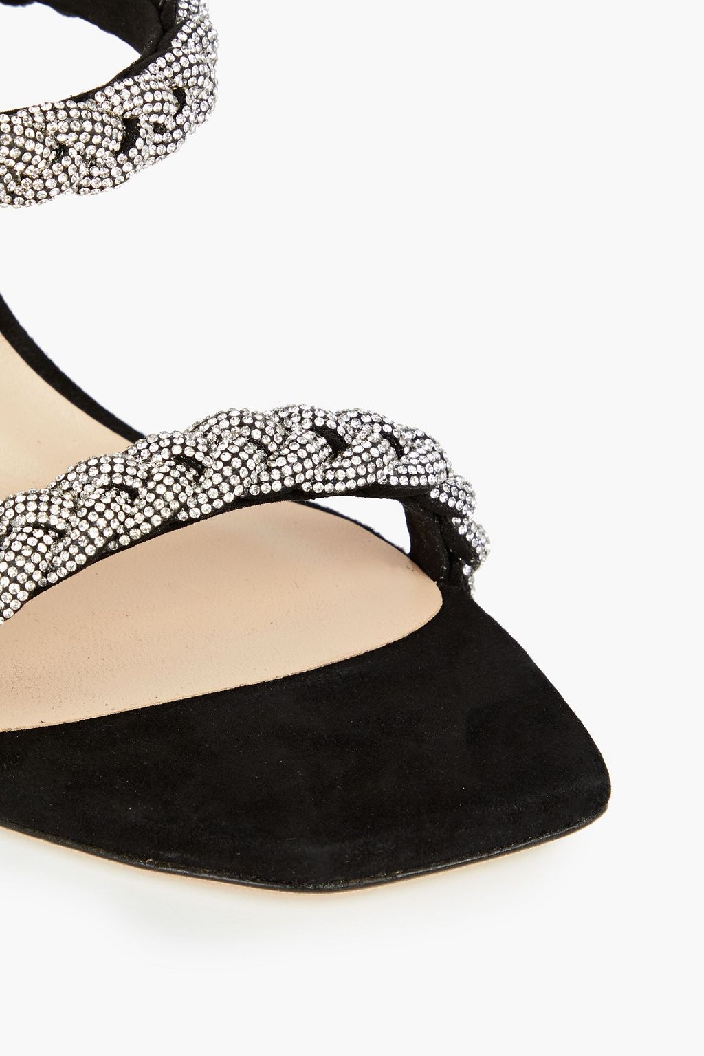 STUART WEITZMAN حذاء ميول «أديسون» من الجلد السويدي مزيّن بالكريستال