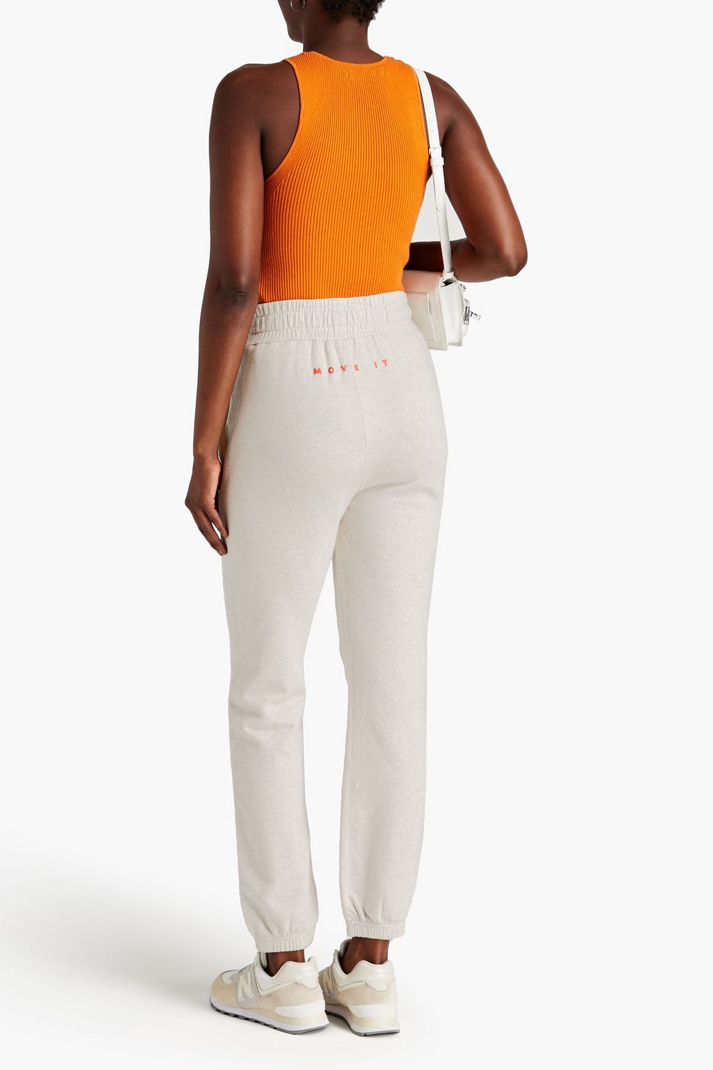 MOTHER Mélange French cotton-terry track pants