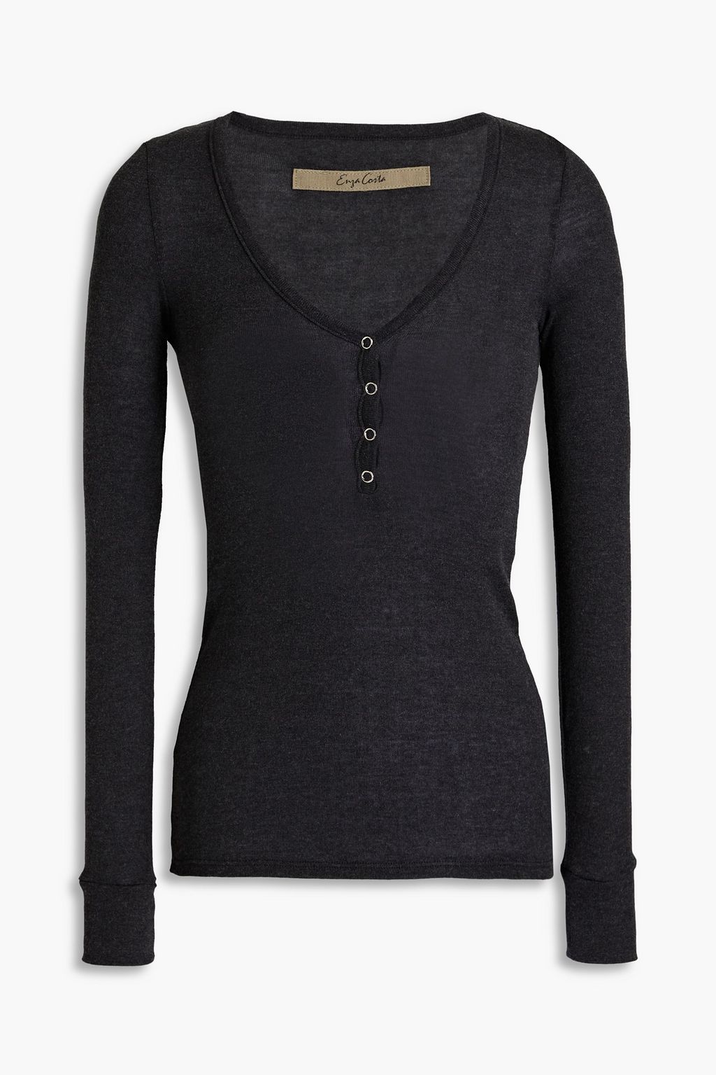 Charcoal Ribbed Tencel and cashmere 