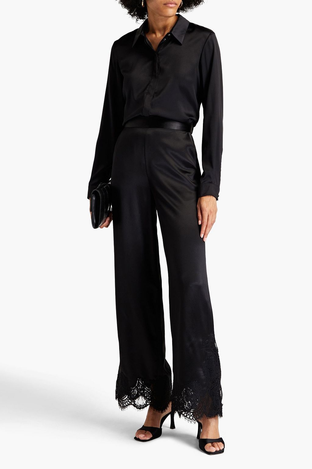 CO Lacetrimmed silksatin wideleg pants THE