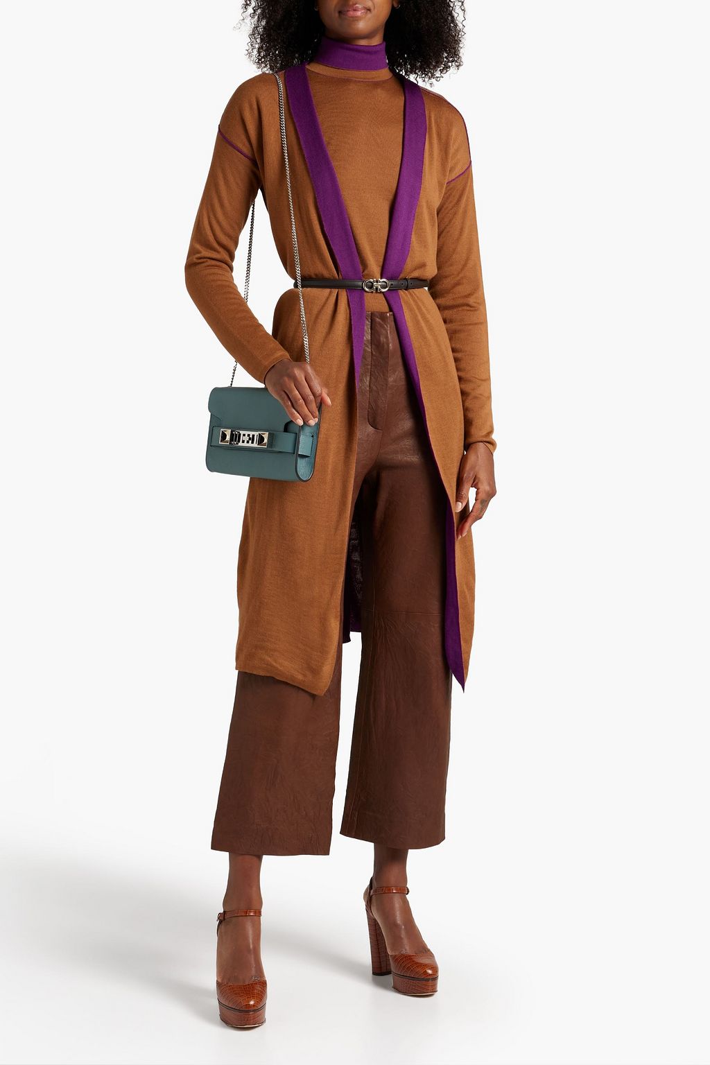 FERRAGAMO カシミヤ カーディガン ベルト付き