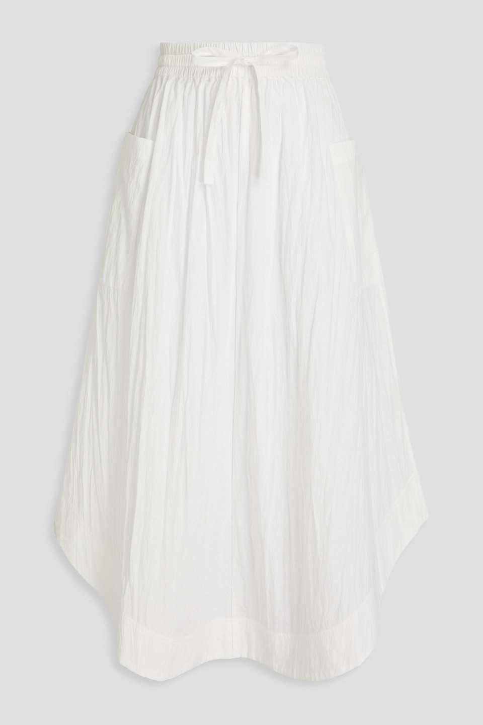 Co Crinkled Tton-blend Poplin Skirt In White