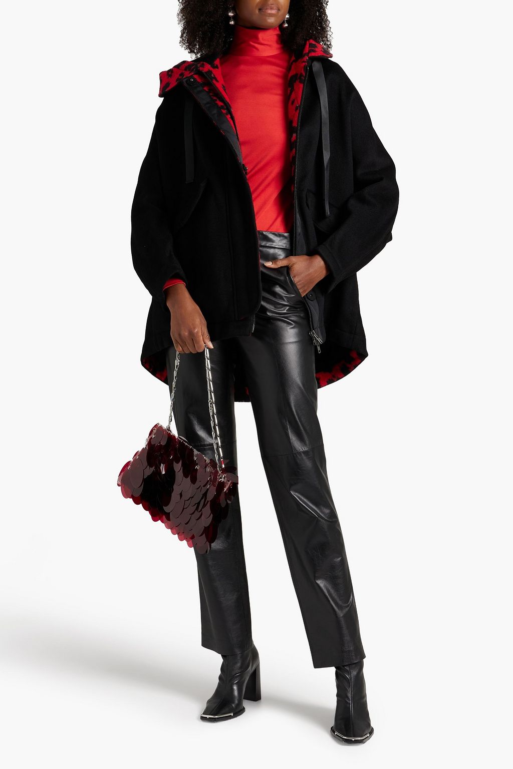 DIANE VON FURSTENBERG Wool-felt hooded coat