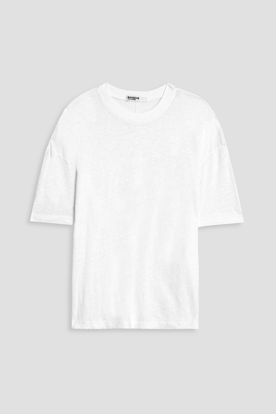 Stateside Slub Linen-jersey T-shirt In White