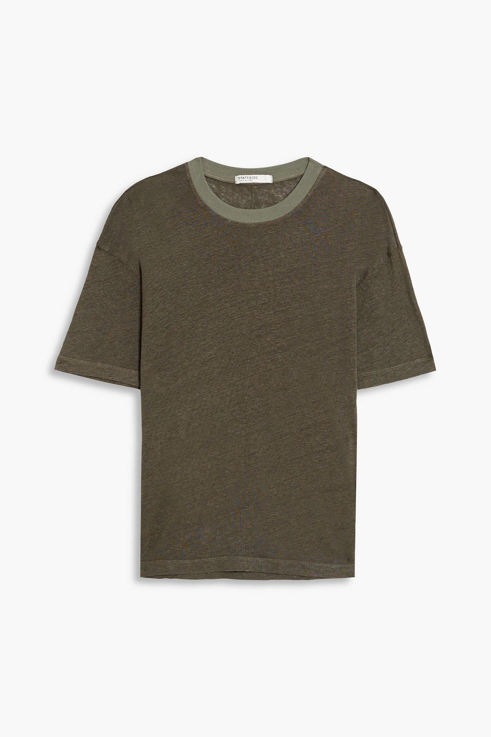 Stateside Slub Linen-jersey T-shirt In Army Green