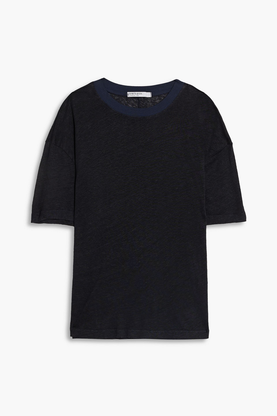 Stateside Slub Linen-jersey T-shirt In Midnight Blue