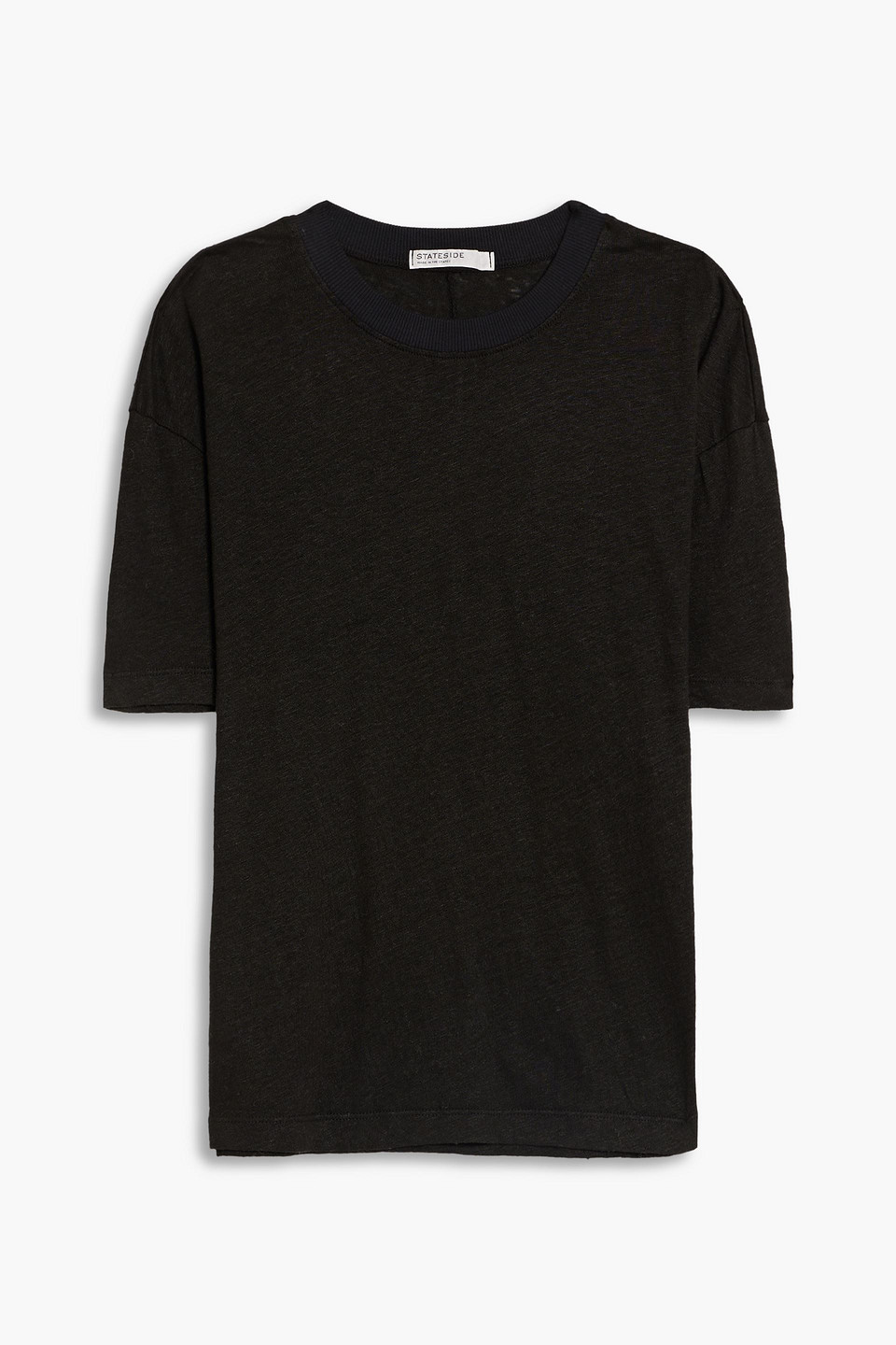 Stateside Ribbed Jersey. Stretch Pima Cotton And Modal-blend Top In Black