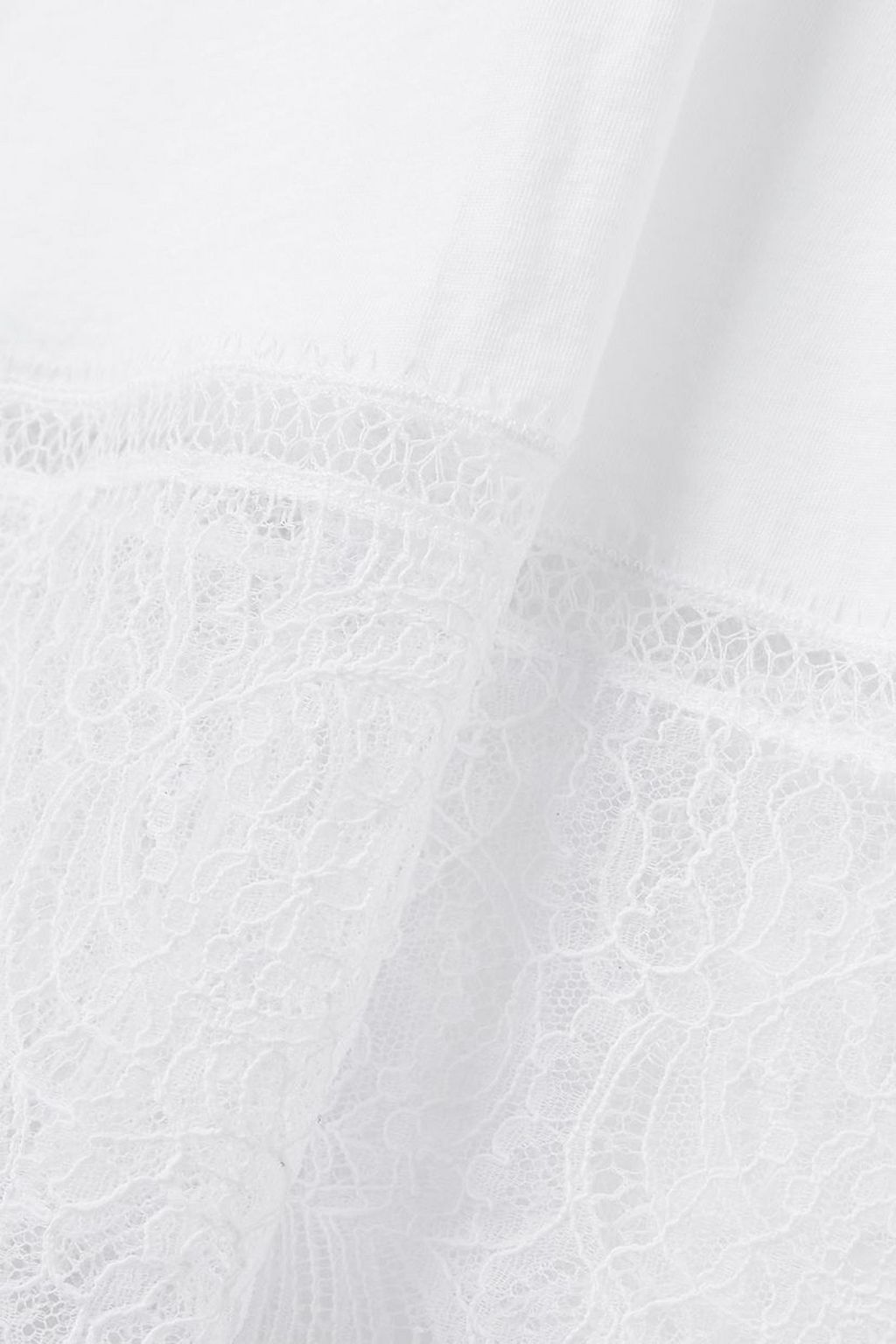SKIN Maggie lace-trimmed Pima cotton-jersey robe