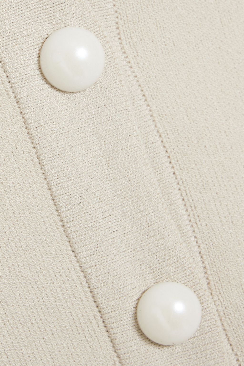 SLEEPER Cropped feather-embellished knitted cardigan