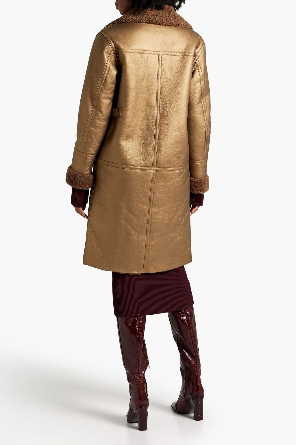 DOM GOOR Metallic shearling coat