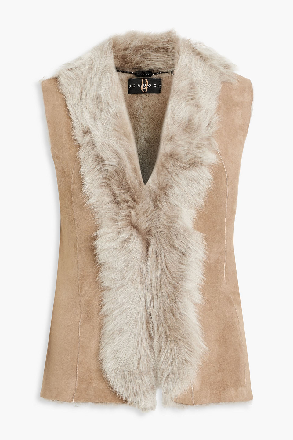 Dom Goor Shearling Vest In Sand