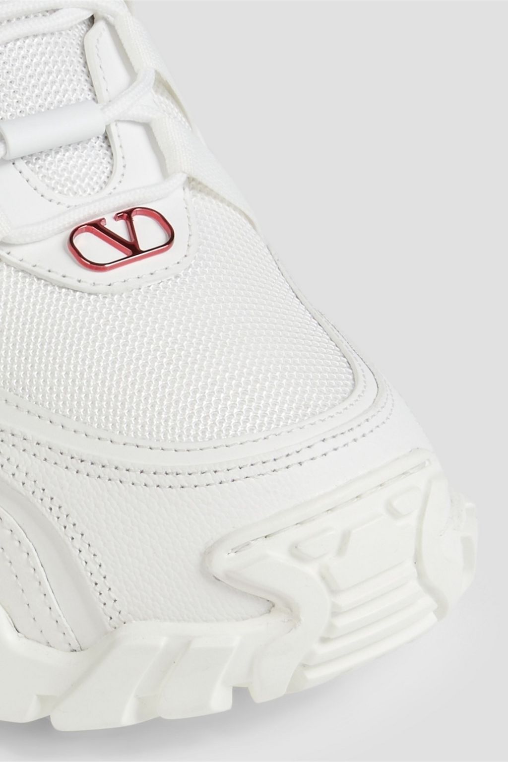 VALENTINO GARAVANI Bounce printed mesh and leather sneakers