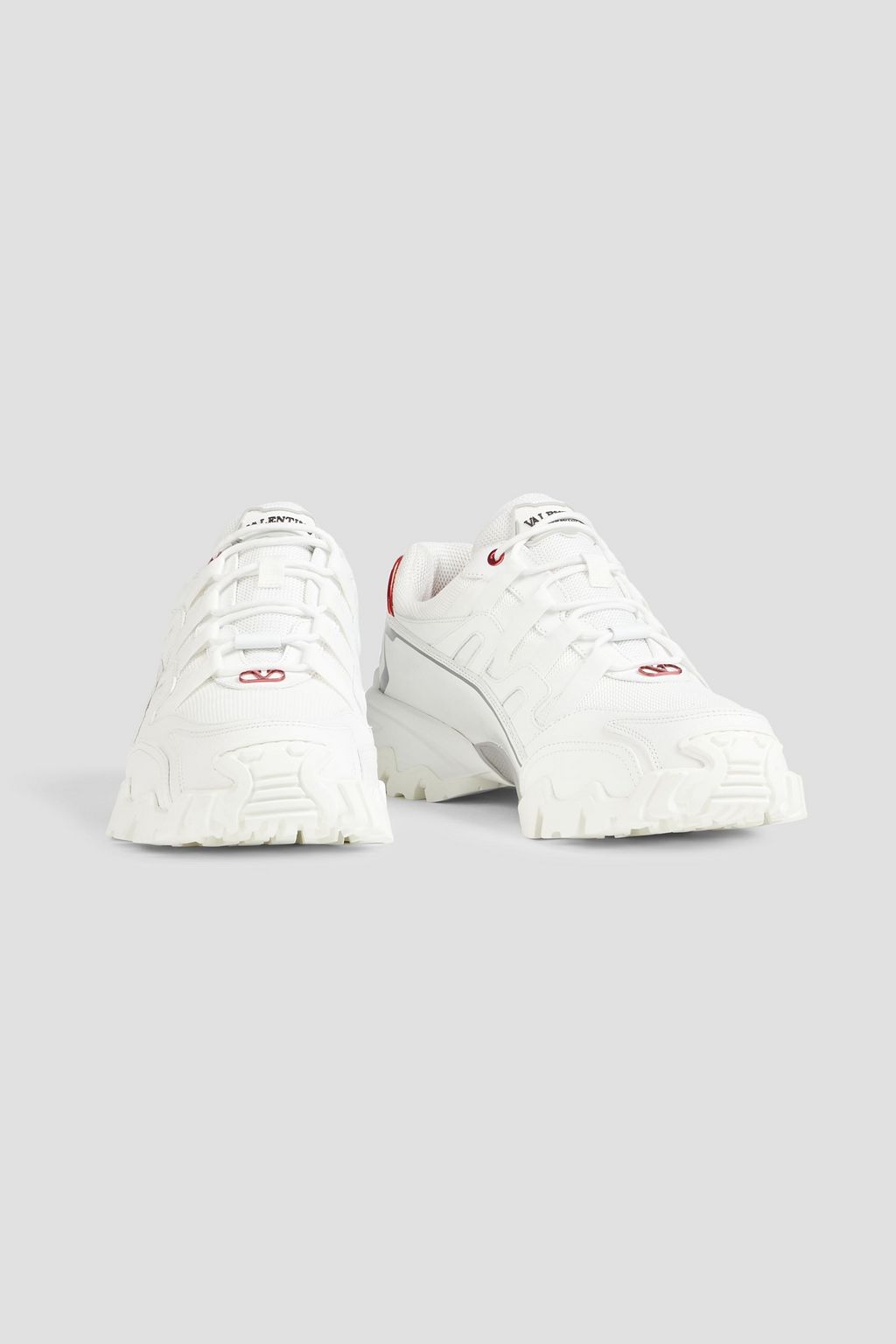 VALENTINO GARAVANI Bounce printed mesh and leather sneakers
