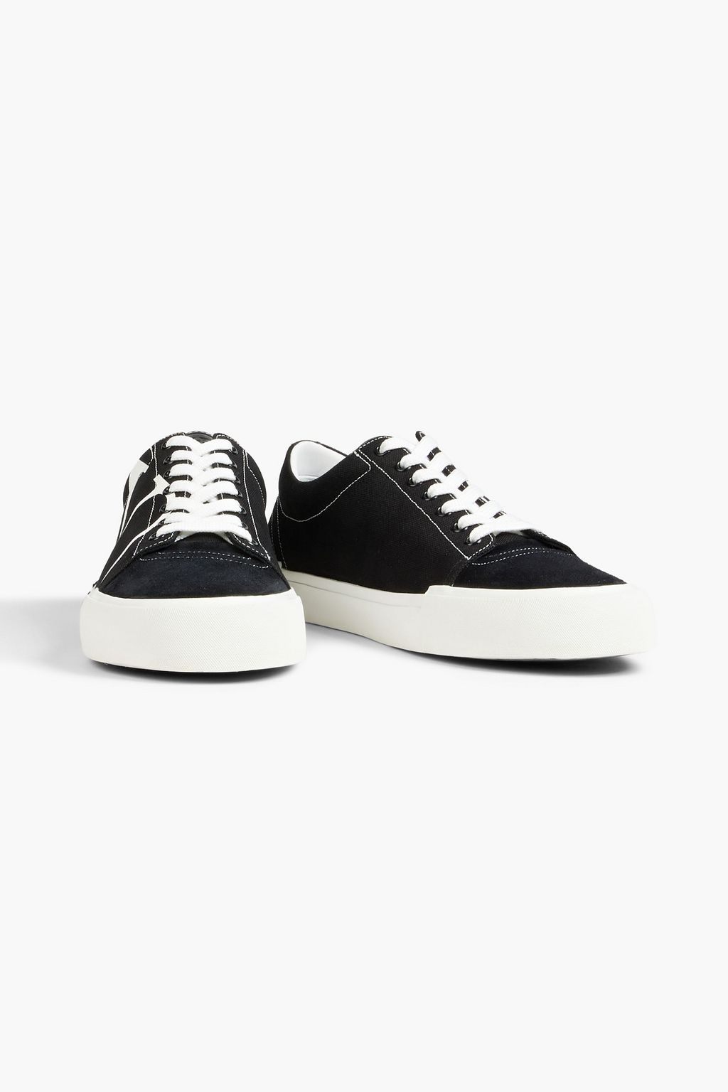VALENTINO GARAVANI Sneakers aus Canvas mit Print und Velourslederbesatz