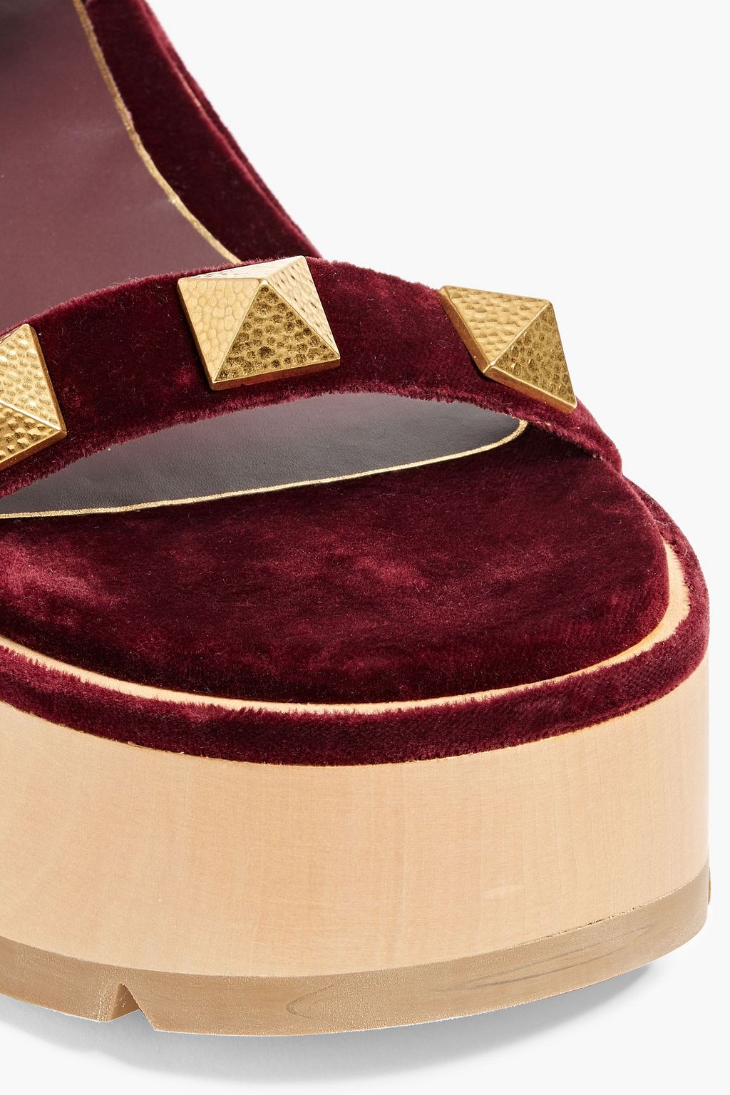 VALENTINO GARAVANI Roman Stud velvet platform sandals
