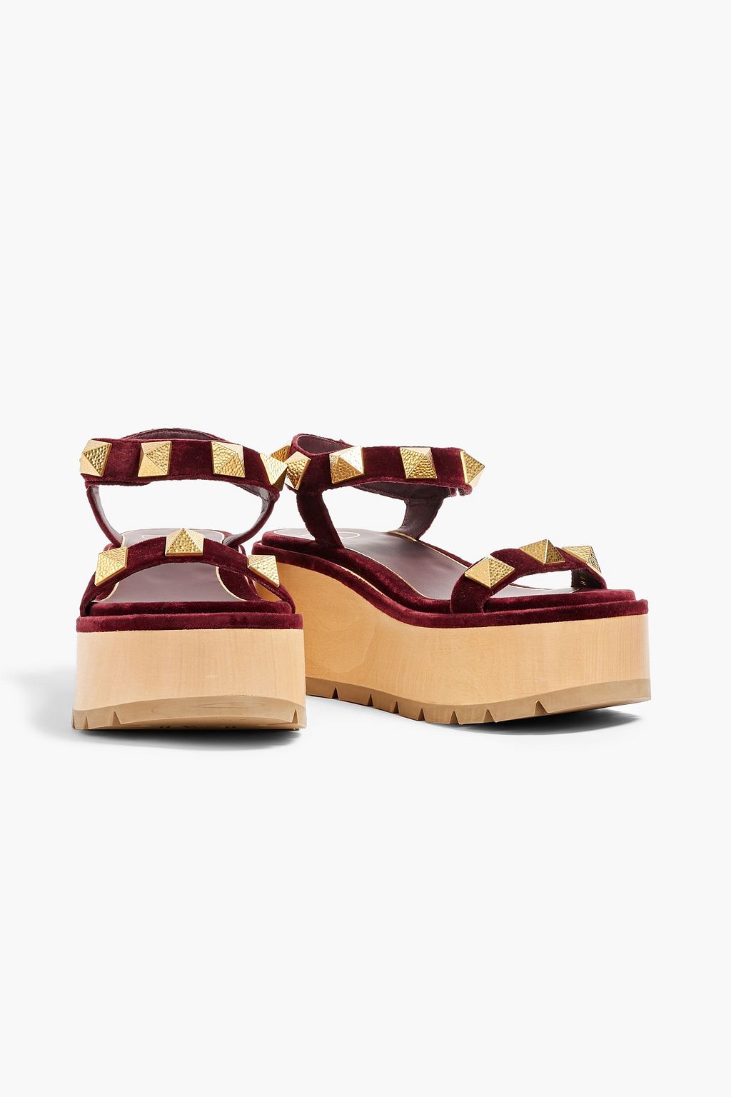 VALENTINO GARAVANI Roman Stud velvet platform sandals