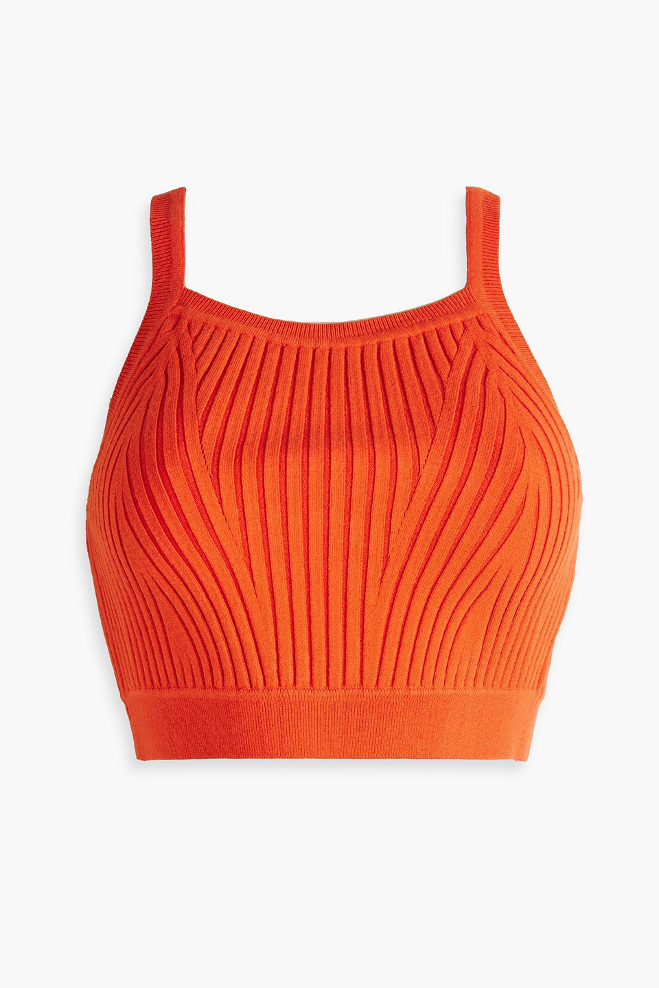 Cropped ribbed jersey top
