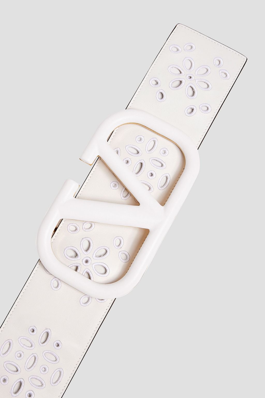 VALENTINO GARAVANI VLOGO broderie anglaise leather belt