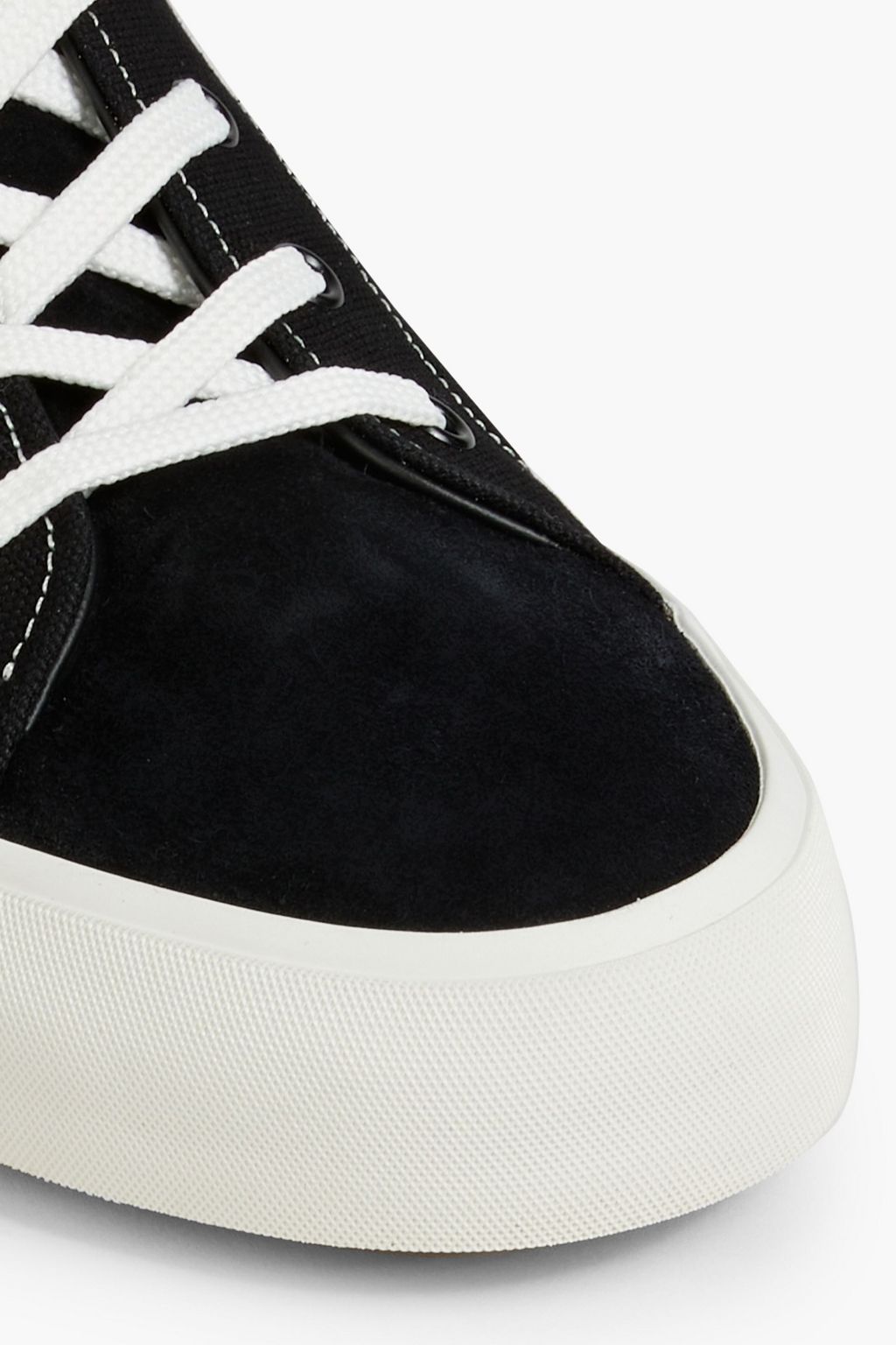 VALENTINO GARAVANI VLOGO suede-trimmed printed canvas high-top sneakers