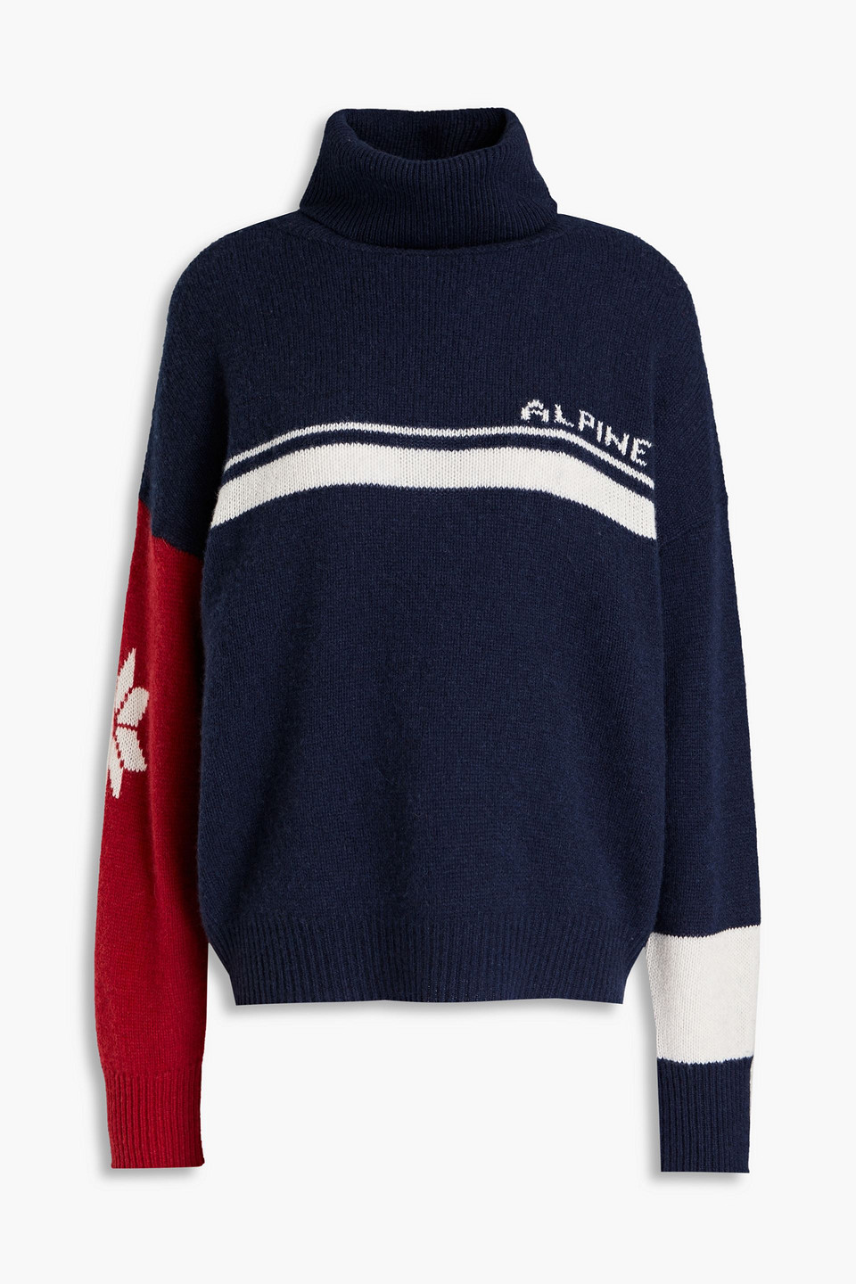 360cashmere Colour-block Intarsia Cashmere Turtleneck In Blue
