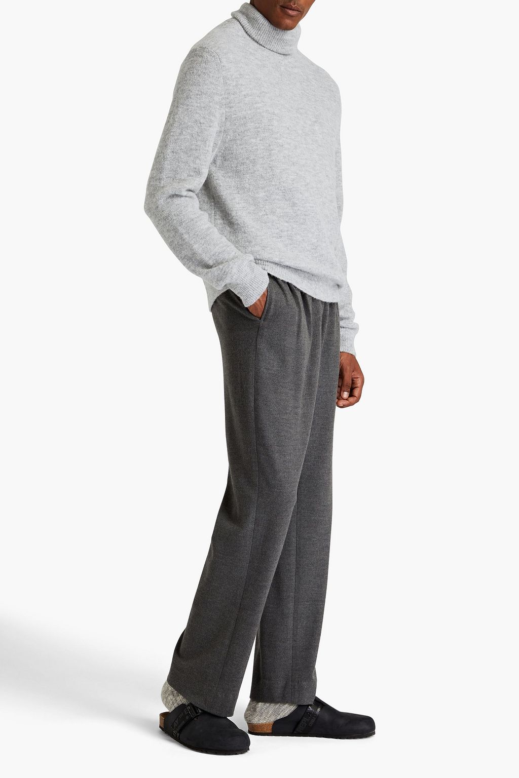 NANUSHKA Mélange brushed knitted turtleneck sweater