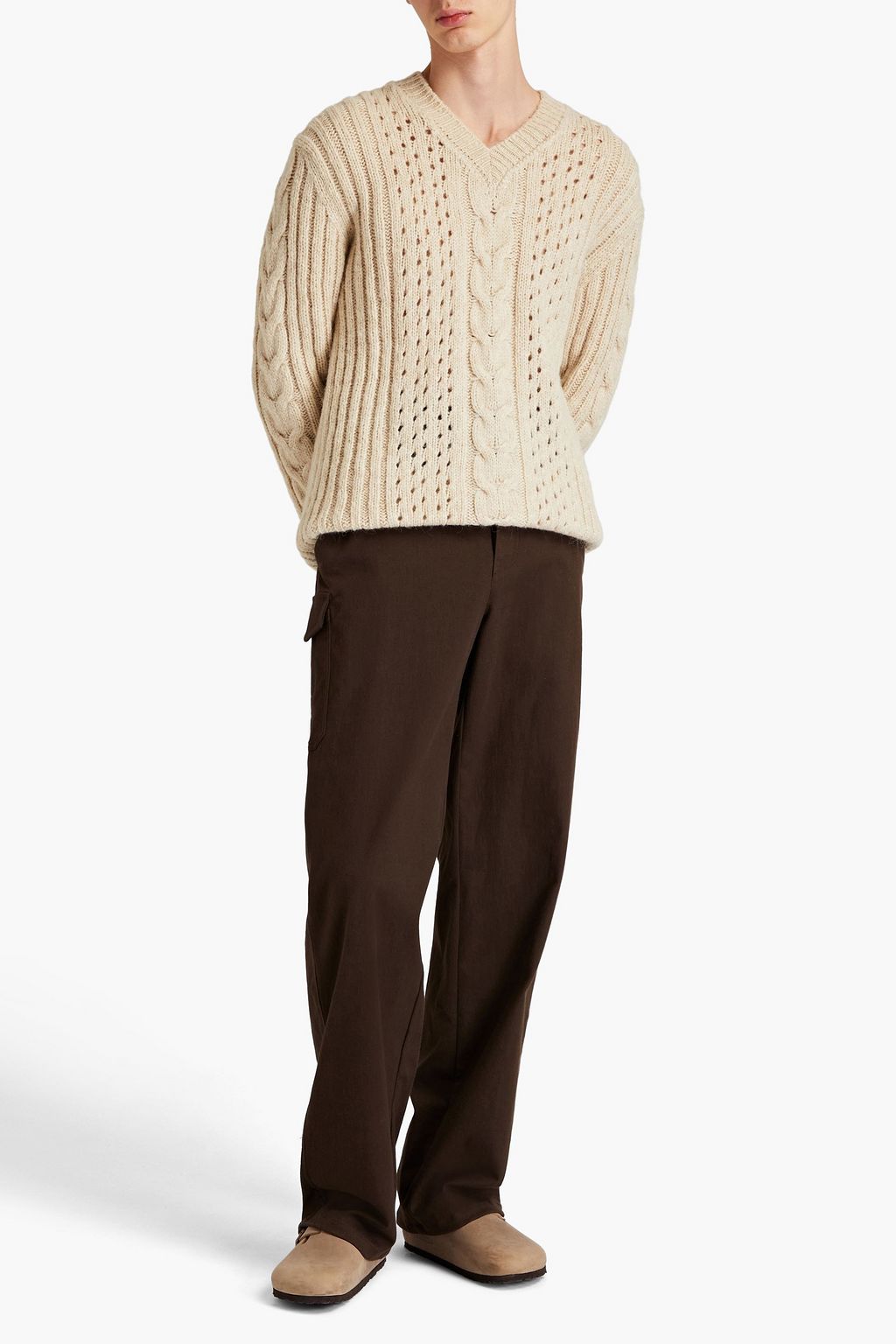 NANUSHKA Yan ribbed cable-knit sweater