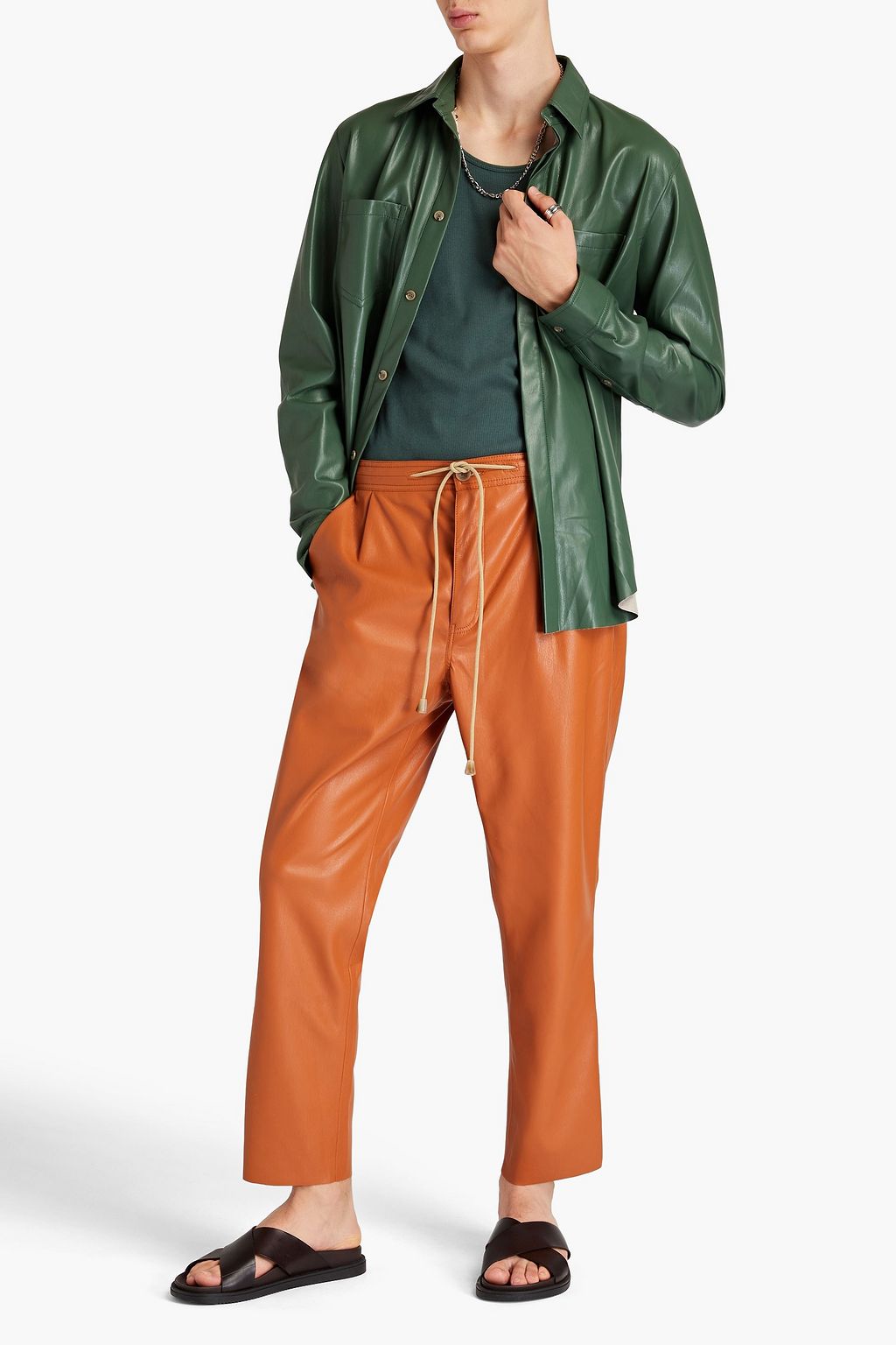 NANUSHKA Declan faux leather shirt