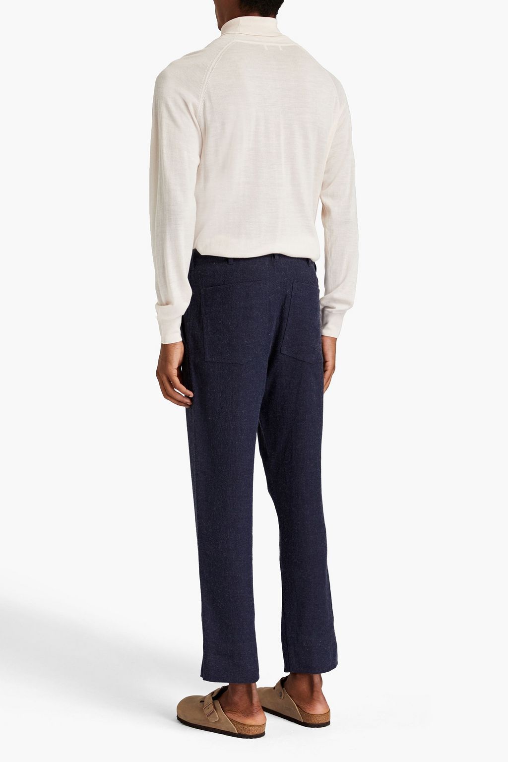 NANUSHKA Gaius cropped brushed ramie, linen and wool-blend twill pants