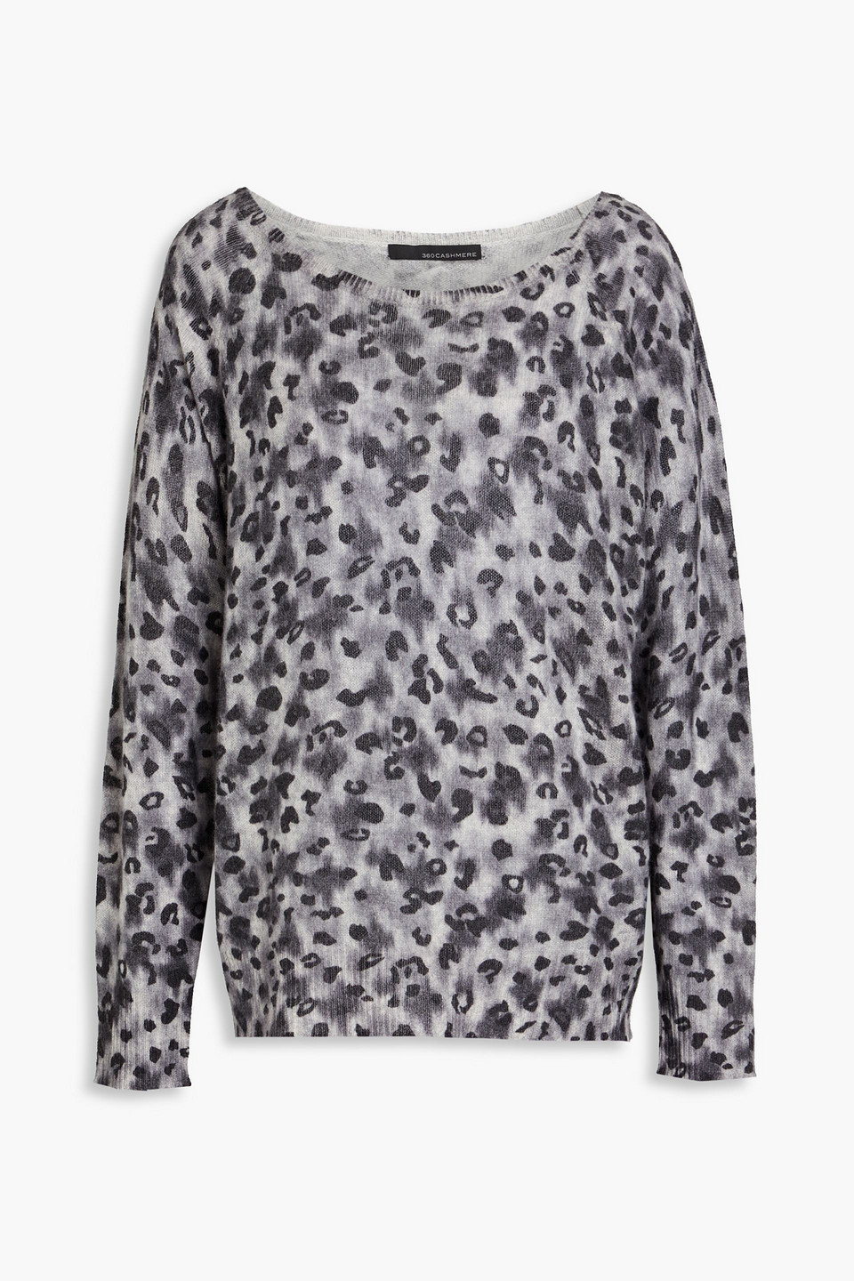 360cashmere Leopard-print Cashmere Jumper In Grey