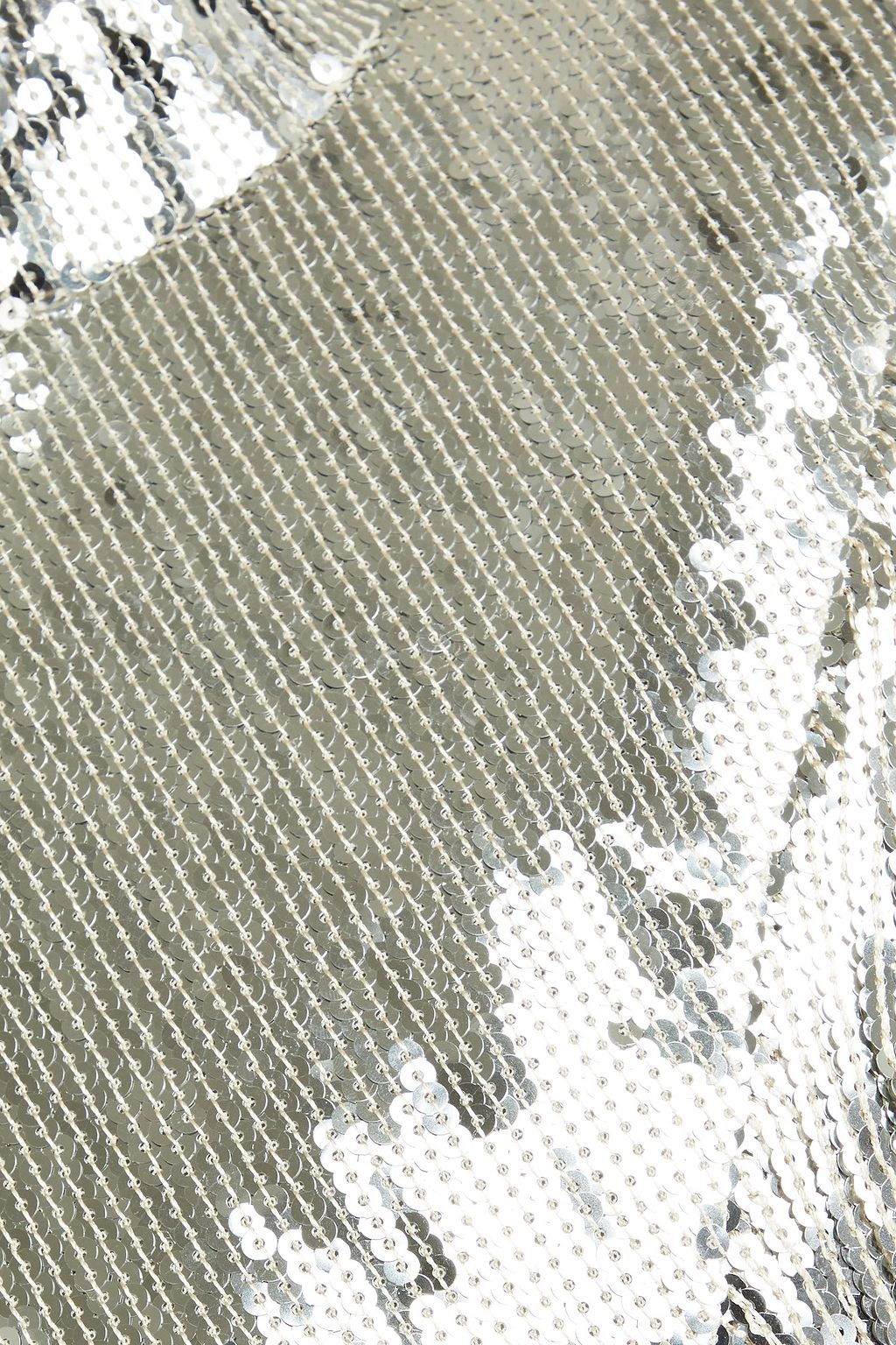 BALMAIN Layered sequined mesh turtleneck top