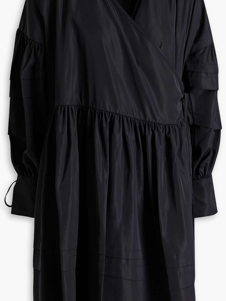 amelie gathered taffeta wrap dress