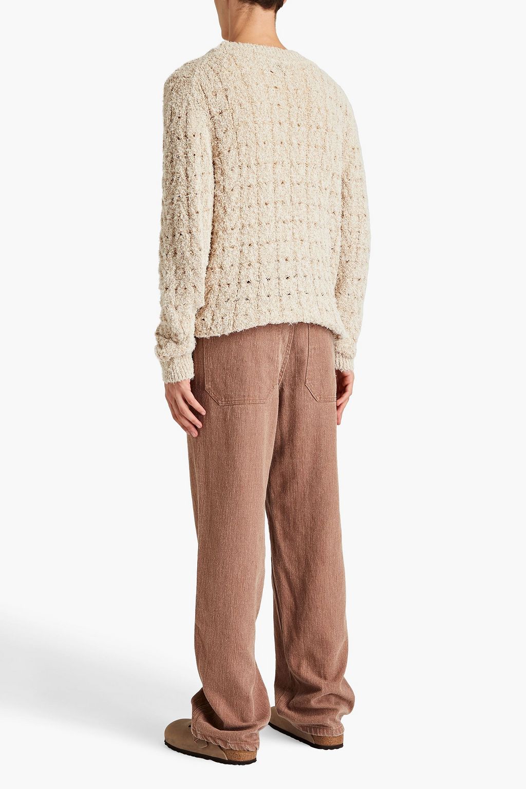 NANUSHKA Bill faux leather-trimmed denim jeans