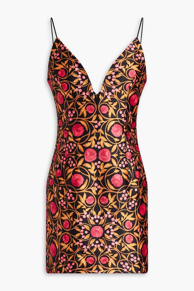 Printed mikado mini dress