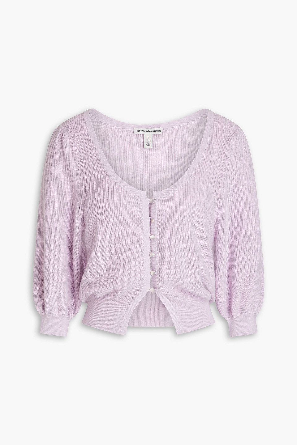 Autumn Cashmere Cropped Gathered Cotton Cardigan In Pink