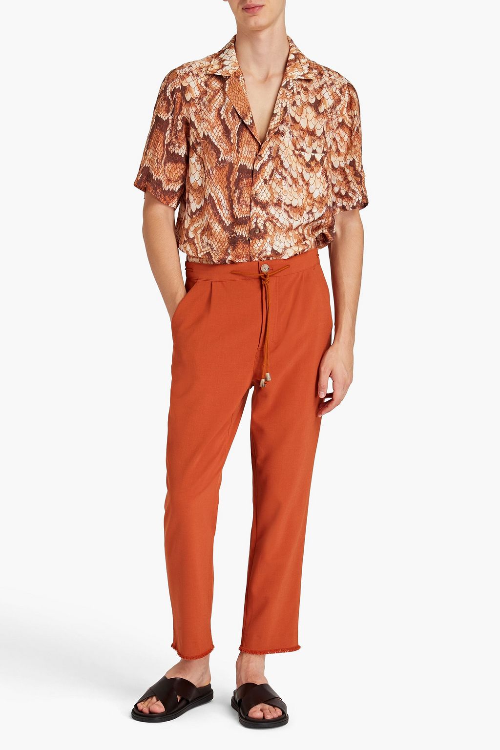 NANUSHKA Tuan cropped crepe drawstring pants